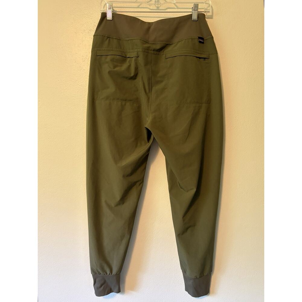Patagonia Happy Hike Studio Pants Jogger Tapered DWR Zip Pockets Green Medium - Picture 5 of 13